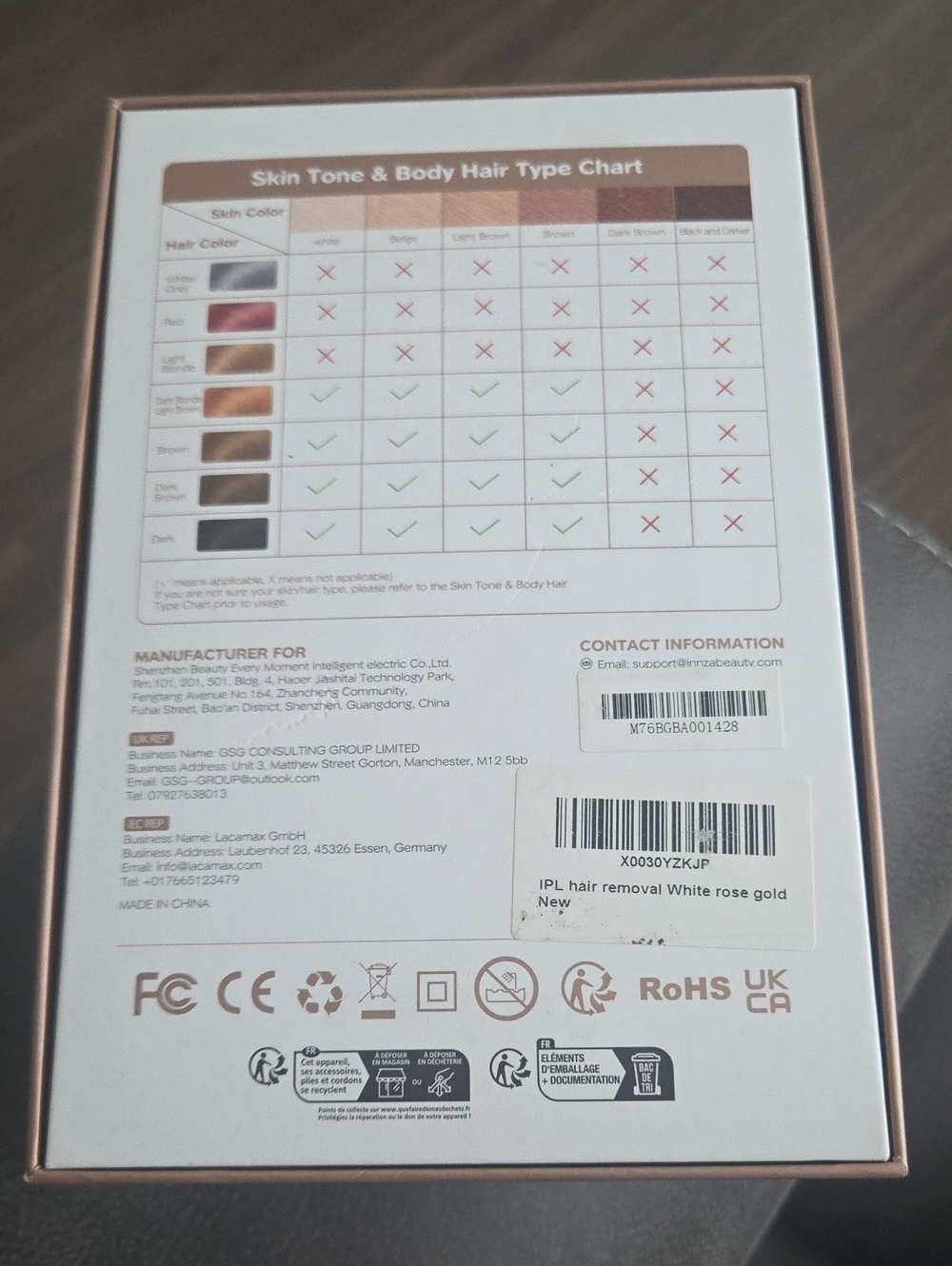 INNZA brand new laser hair remover. Rose gold - Picture 4 of 4